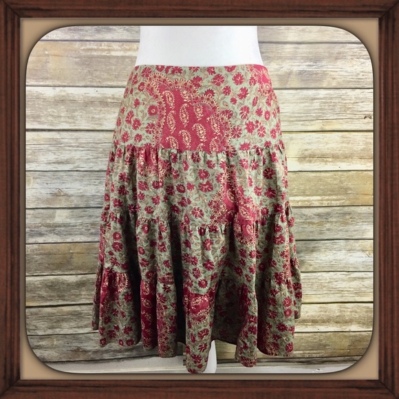 Chaps Dresses & Skirts - Chaps Floral Patch Design Circle Skirt GUC